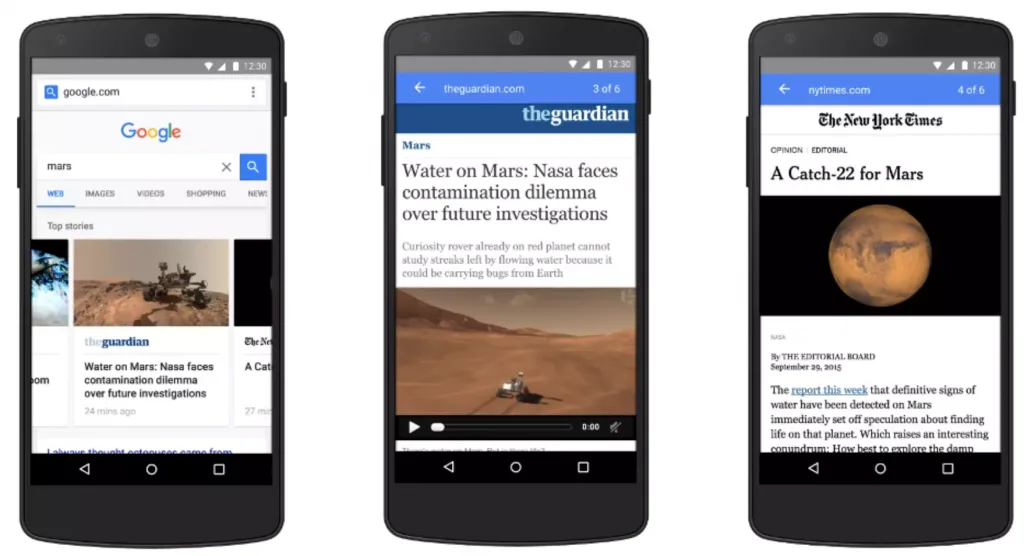 example of  Accelerated Mobile Pages (AMP)