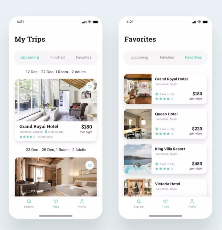 example of Hotel Booking App